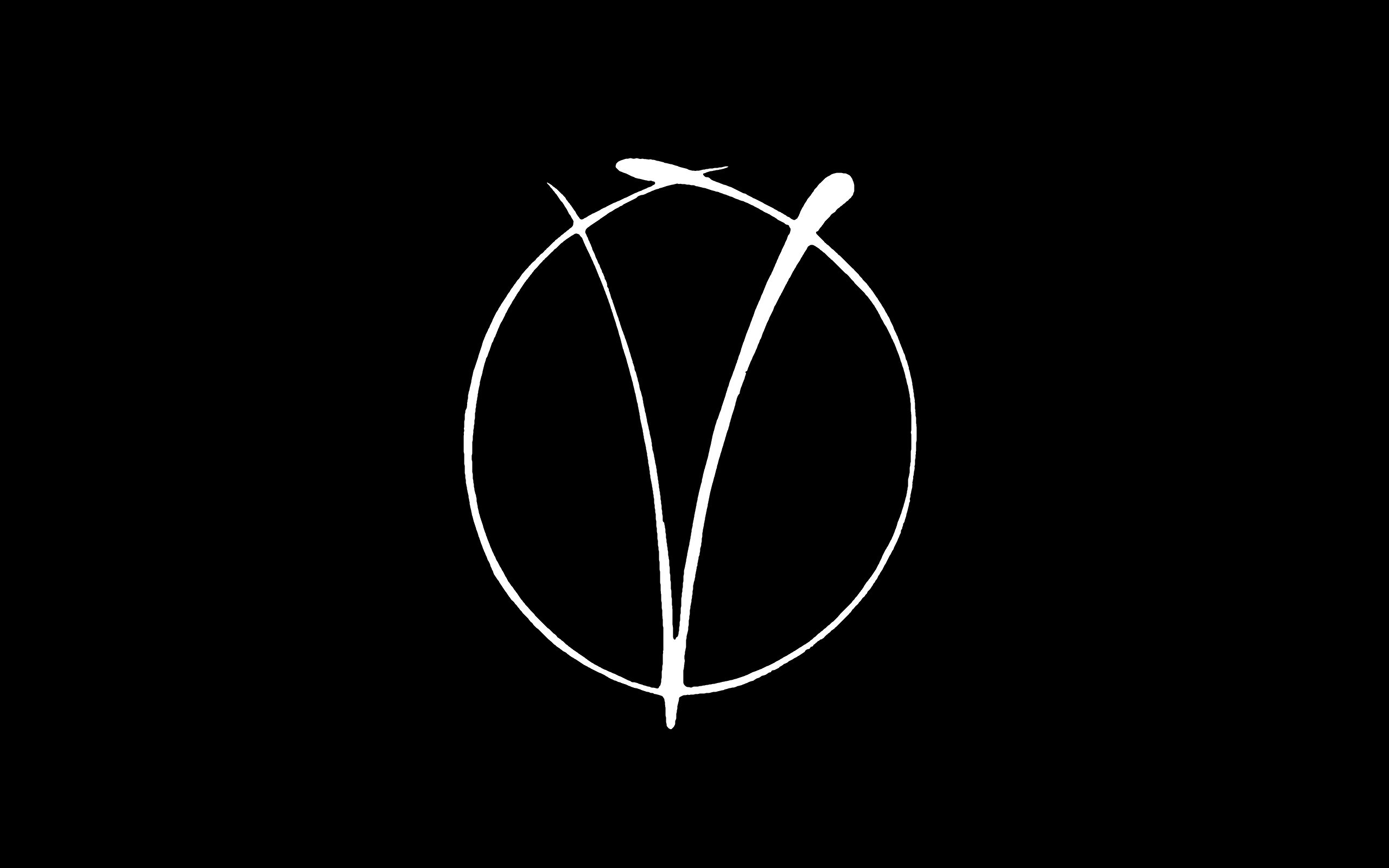 V For Vendetta, Minimalism, Black, White, Logo, Movies Wallpaper
