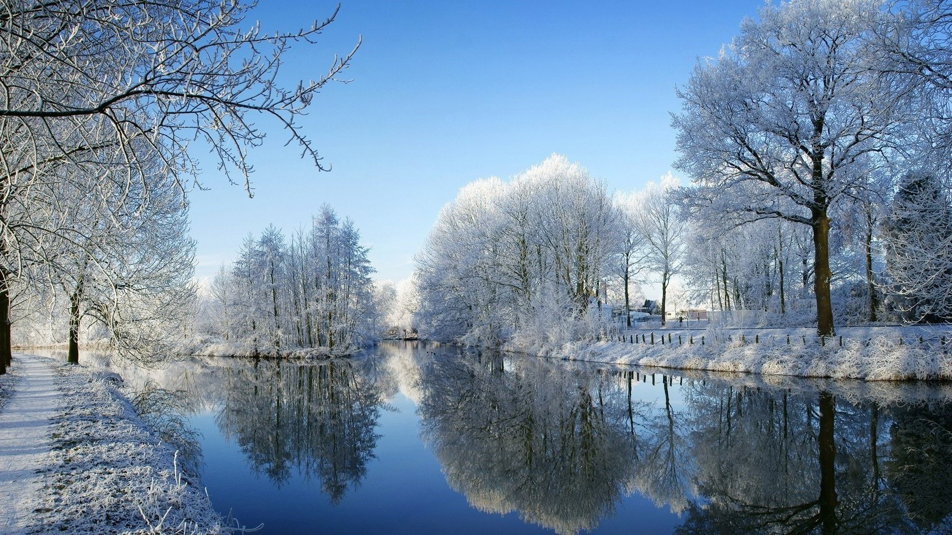 nature, Winter, River Wallpaper