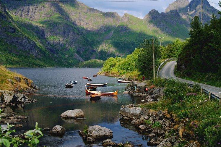 nature, Lake, Norway, Nordlandsbåt HD Wallpaper Desktop Background