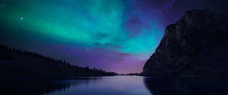 lake, Aurorae, Night, Nature HD Wallpaper Desktop Background