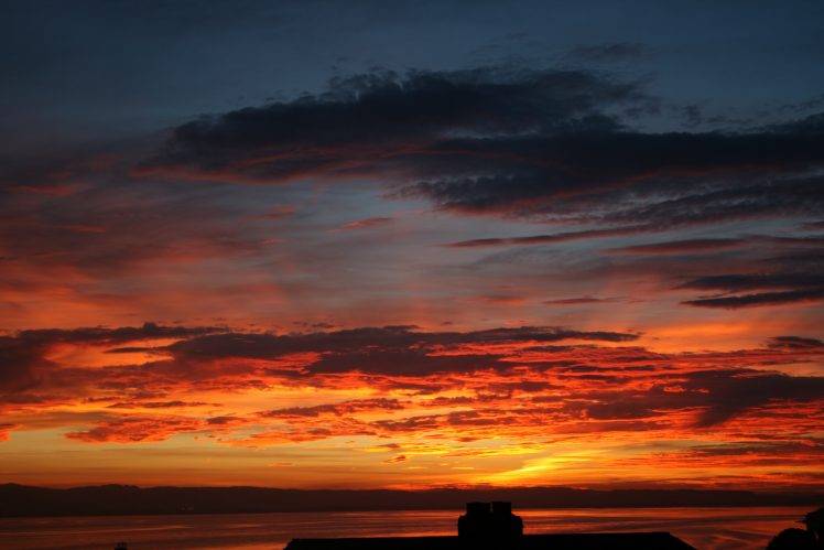 sunset, Scotland, Clouds, River, Reflection HD Wallpaper Desktop Background