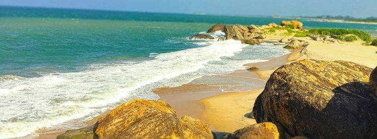 Sri Lanka, Nature, Beach, Waves, Sea, Rock, Photography HD Wallpaper Desktop Background