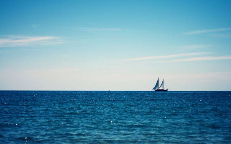 photography, Nature, Sea, Water, Sailing, Sailing Ship, Ship, Blue, Clouds HD Wallpaper Desktop Background