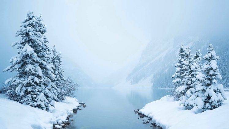 photography, Nature, Winter, Snow, Lake HD Wallpaper Desktop Background