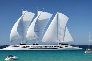 nature, Sea, Ship, Sailing Ship, Yacht, Horizon, Modern, Sky