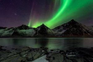 aurorae, Mountain, Nature