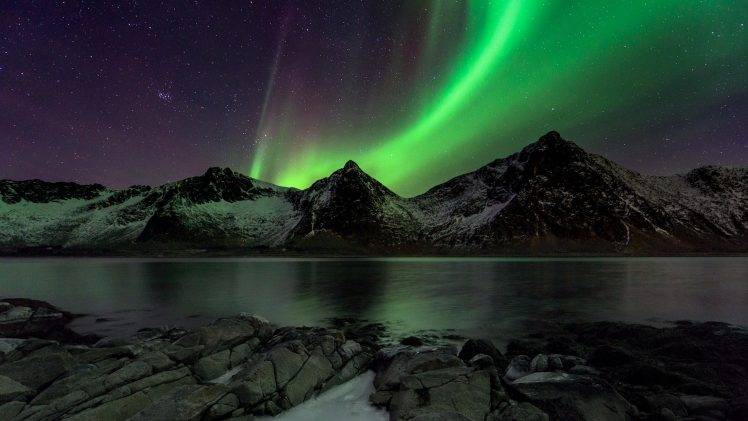 aurorae, Mountain, Nature HD Wallpaper Desktop Background