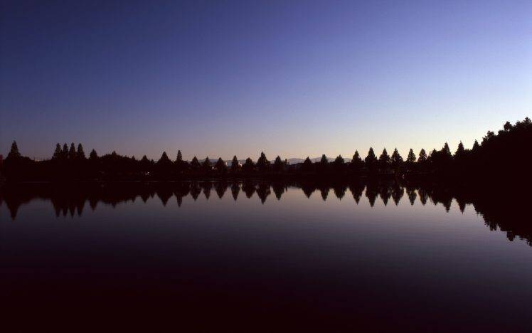 photography, Landscape, Nature, Trees, Reflection, Water, Lake, Sunrise HD Wallpaper Desktop Background