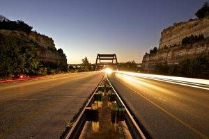 photography, Bridge, Architecture, Landscape, Long Exposure, Highway, Austin (Texas), Cliff, Road