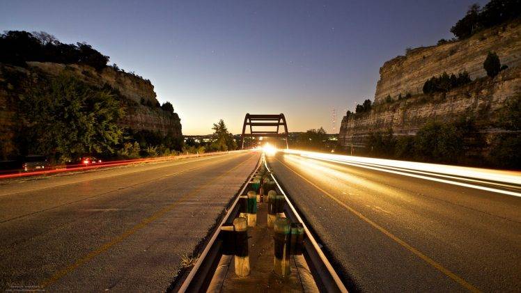 photography, Bridge, Architecture, Landscape, Long Exposure, Highway, Austin (Texas), Cliff, Road HD Wallpaper Desktop Background