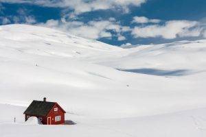 nature, Landscape, Snow, Hut