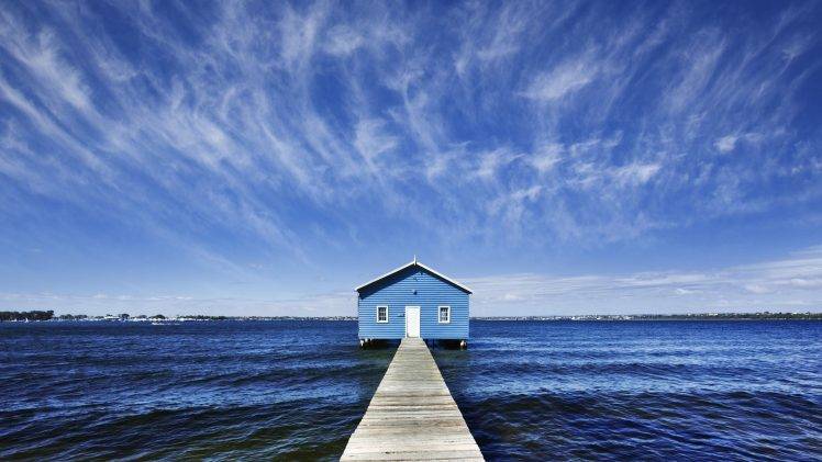 photography, Nature, Landscape, Water, Sea, House, Pier HD Wallpaper Desktop Background