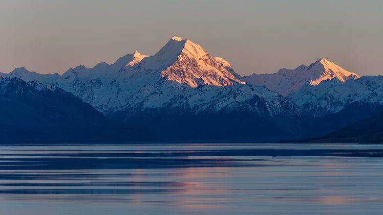 landscape, Sunset, Lake, Mountain, Mount Cook HD Wallpaper Desktop Background