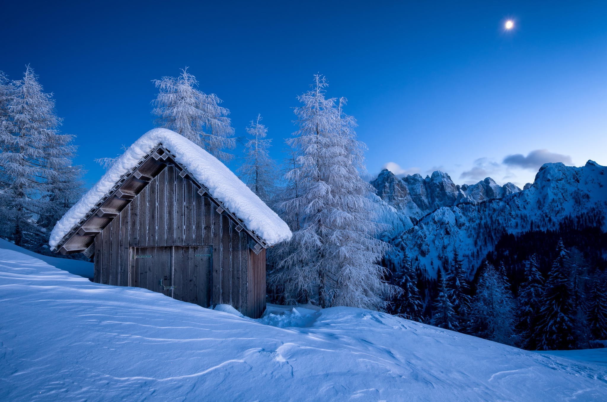 hut, Winter, Snow, Mountain, Landscape Wallpaper