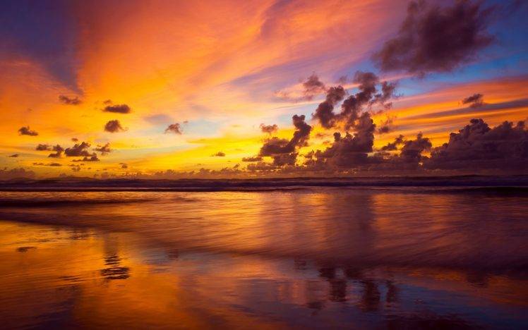 photography, Landscape, Nature, Water, Beach, Sea, Sunset HD Wallpaper Desktop Background