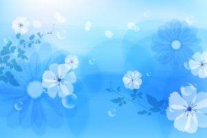 flowers, Drawing, Blue