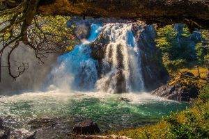 landscape, Nature, Waterfall, Forest, Grass, River, Pond, Trees, Patagonia, Chile