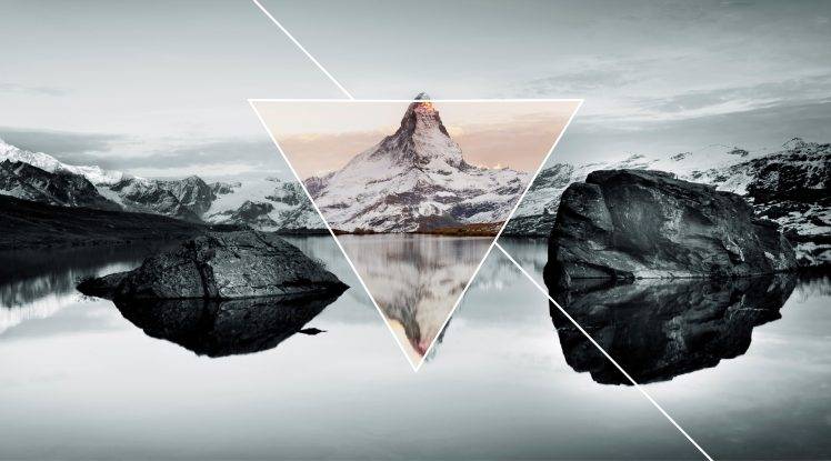 mountain, Landscape, Nature, Lake, Triangle HD Wallpaper Desktop Background