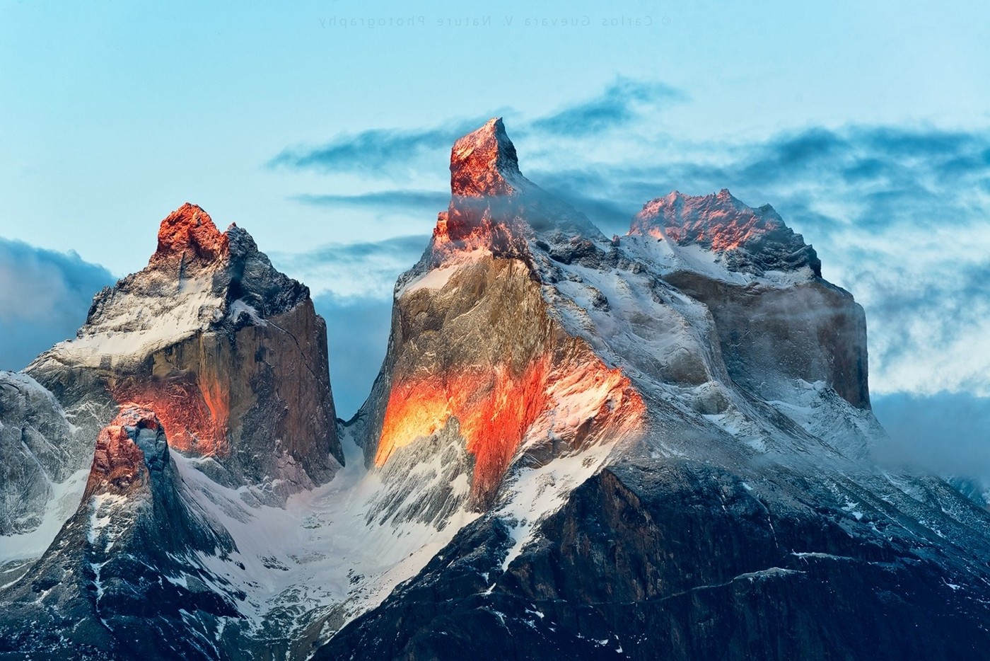 nature, Landscape, Mountain, Sunrise, Snowy Peak, Summit, Sunlight, Torres Del Paine, National Park, Chile Wallpaper