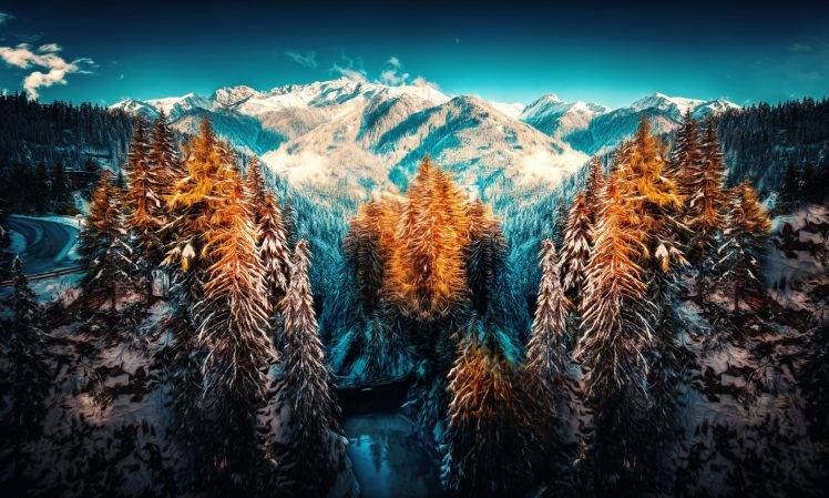 winter, Snow, Landscape, Nature, Mountain HD Wallpaper Desktop Background