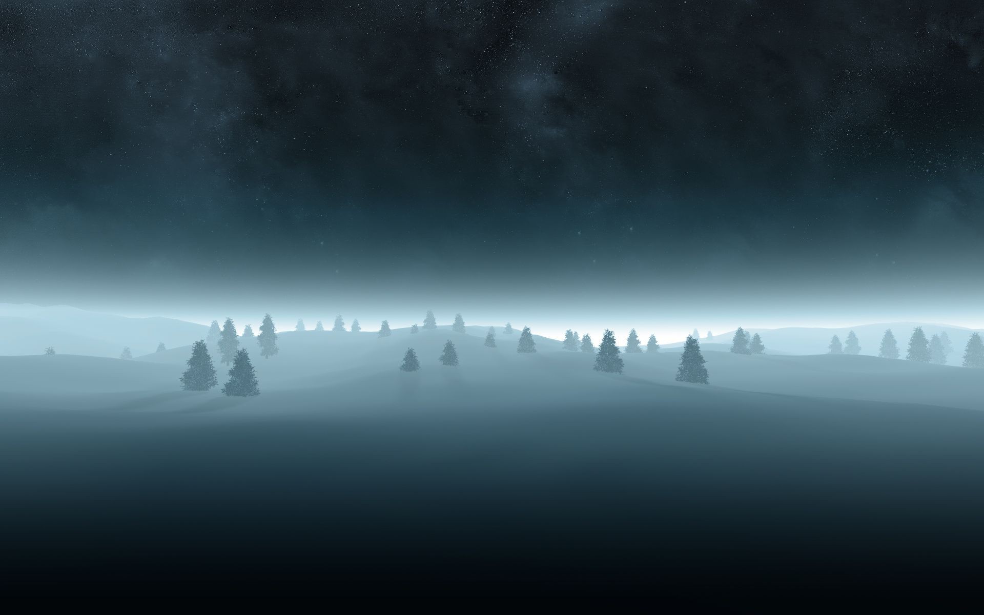 nature, Winter, Landscape, Snow, Trees, Digital Art Wallpaper