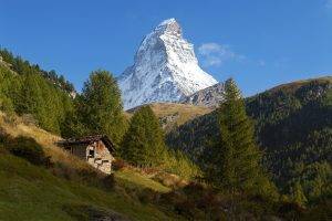 Matterhorn, Alps, Mountain, Nature, Landscape, Trees