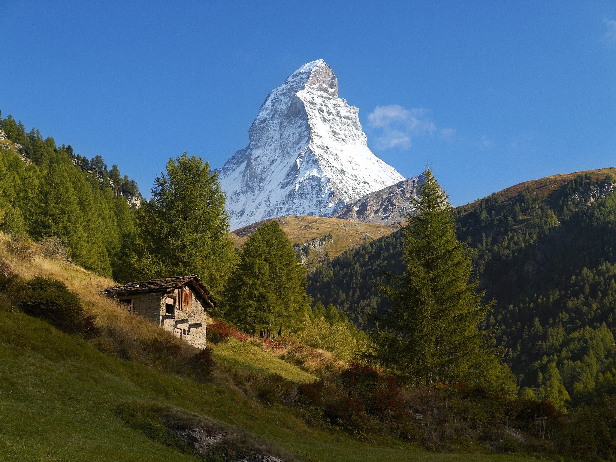 Matterhorn, Alps, Mountain, Nature, Landscape, Trees Wallpaper