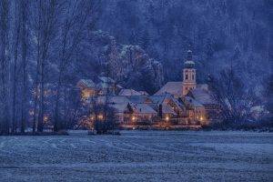 winter, Church, Landscape, Snow, Ice