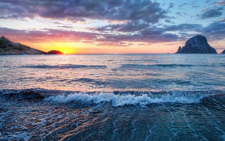 photography, Nature, Landscape, Coast, Water, Sea, Sunrise HD Wallpaper Desktop Background