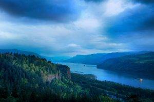 photography, Water, Nature, River, Landscape, Trees, Cliff, Hill, Columbia River