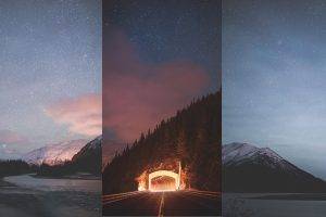 nature, Alaska, Winter, Landscape, Night, Stars