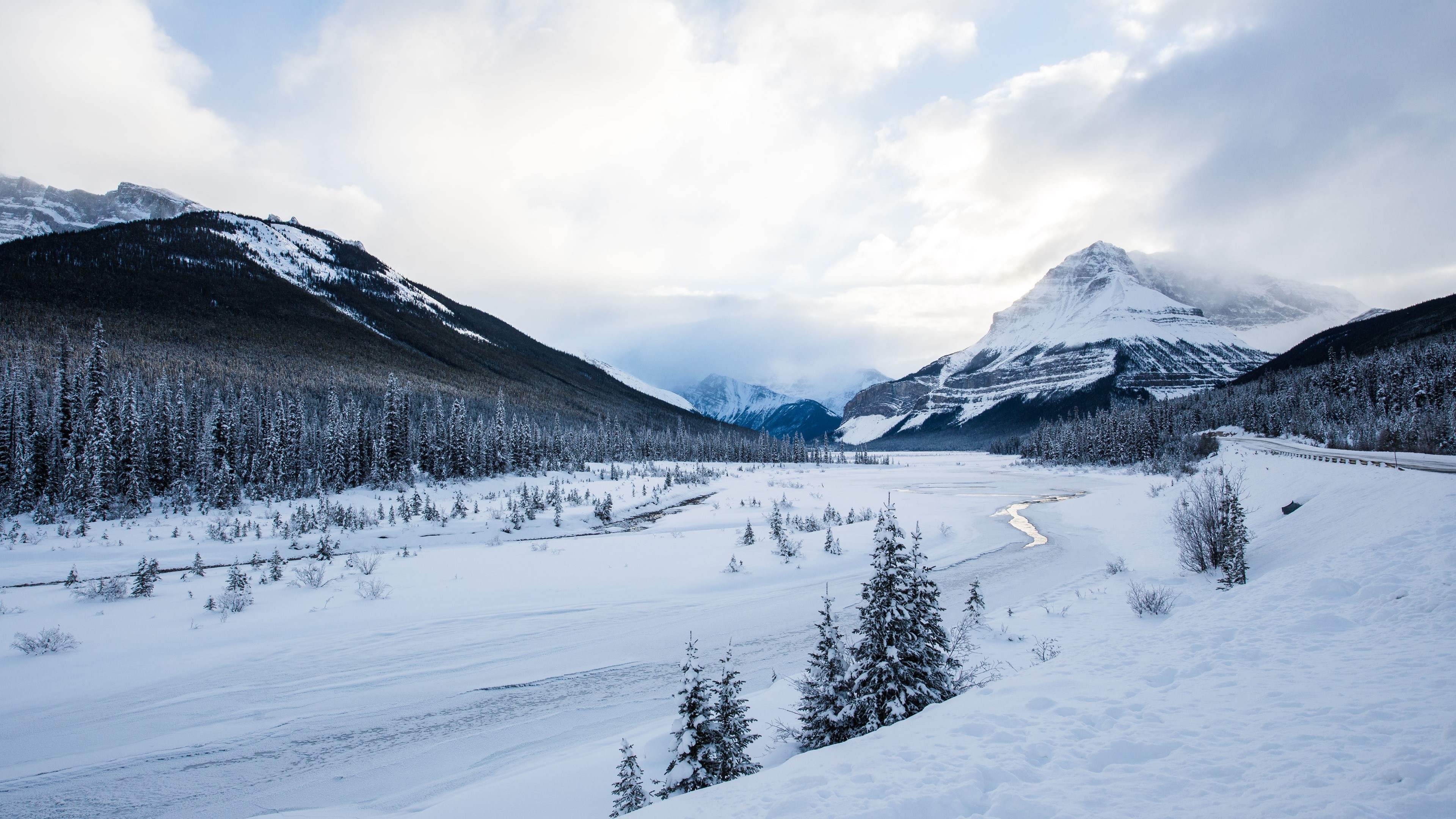 mountain, Winter, Nature, Landscape, Trees Wallpaper
