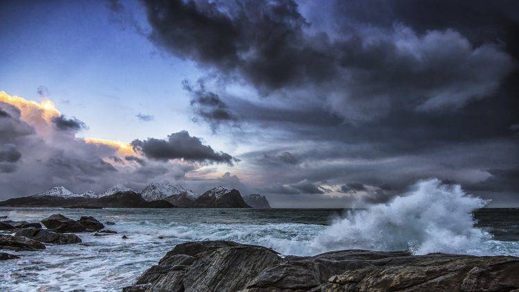 nature, Landscape, Sea, Waves, Clouds HD Wallpaper Desktop Background