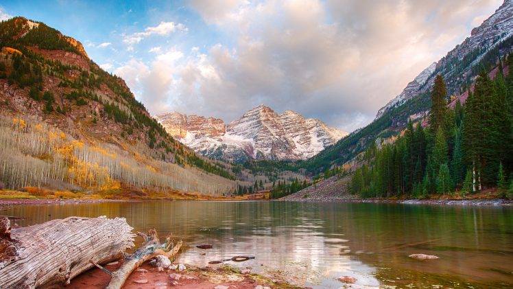 nature, Landscape, Mountain, Flowers, Rose, Closeup, Trees, Lake, Reflection, Maroon Bells HD Wallpaper Desktop Background