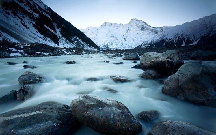 photography, Nature, Landscape, Water, River, Mountain, Rock HD Wallpaper Desktop Background
