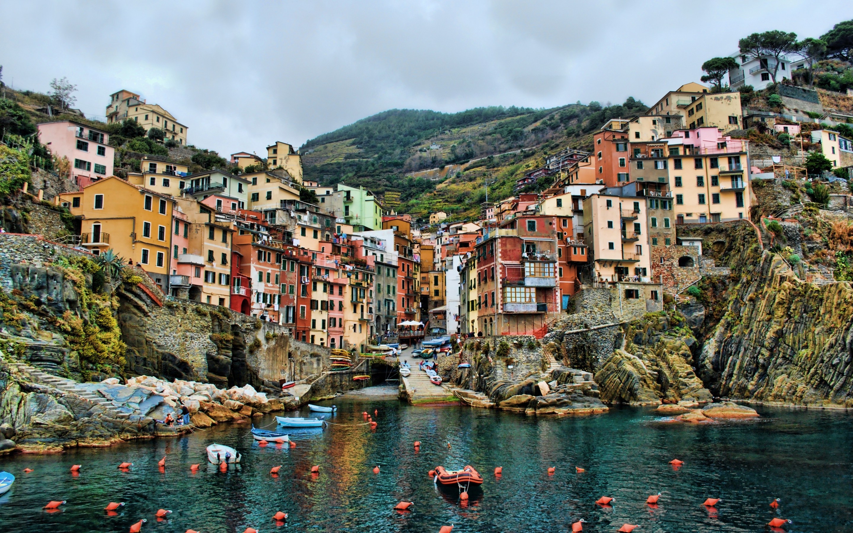 Italy, Landscape, City, House, Building, Water Wallpaper