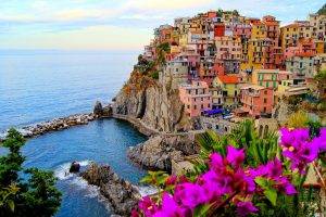 Italy, Landscape, City, House, Building, Colorful, Water