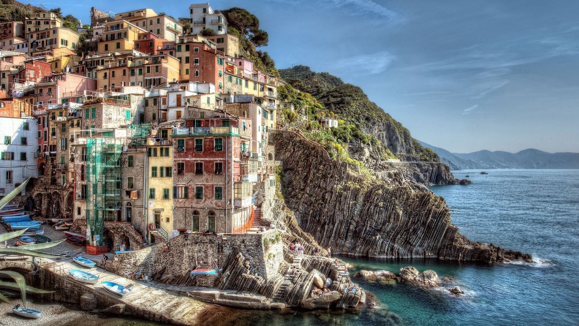 Italy, Landscape, City, House, Building, Water Wallpaper