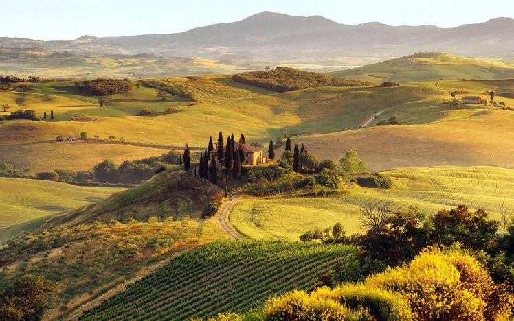 Italy, Landscape, House, Green, Nature HD Wallpaper Desktop Background