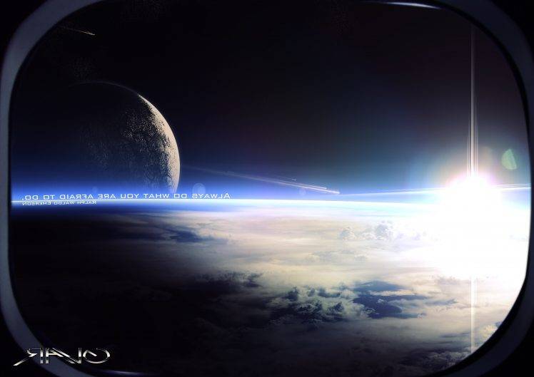 landscape, Space, Earth, Moon, Sun, Sky, Quote HD Wallpaper Desktop Background