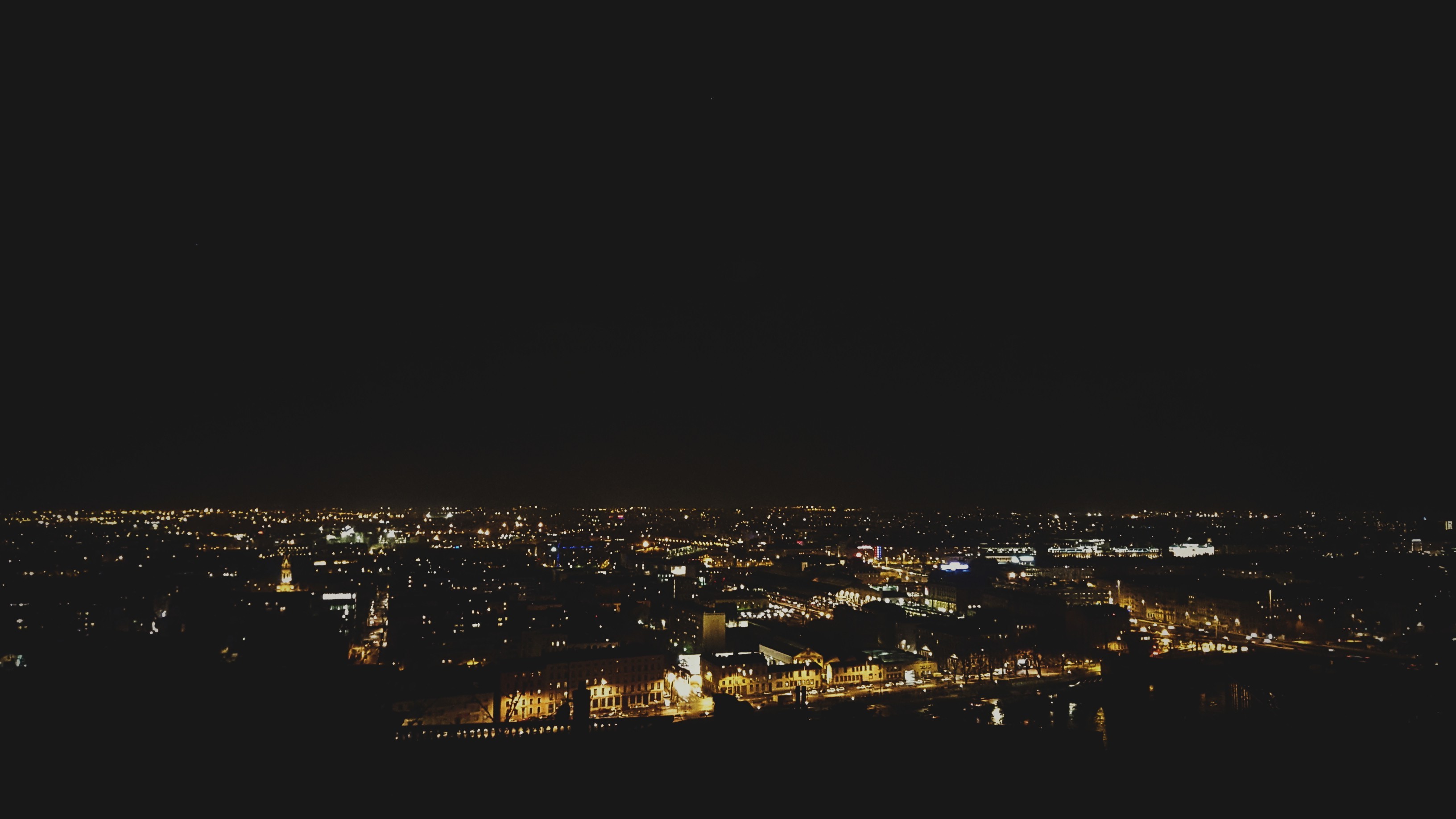 Lyon, Cityscape, City, Landscape, Night, Lights, Sky, Night Sky, France, Photography Wallpaper