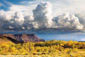Zion National Park, Clouds, Landscape, Nature