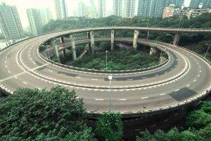 landscape, Road, Trees, China, Empty, Building, City, Urban