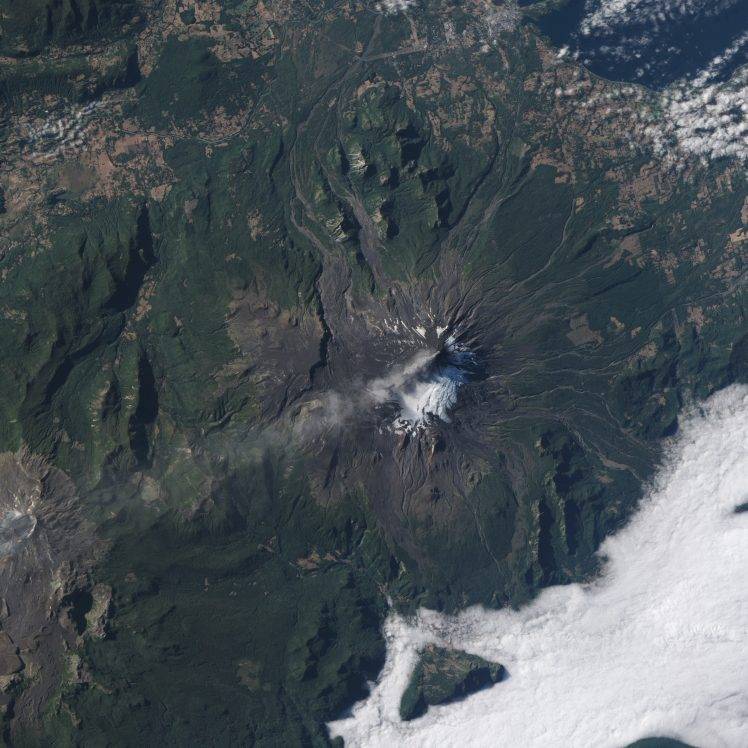 volcano, NASA, Satellite Imagery, Landscape, Mountain, Snow, Villarrica, Chile, Eruptions, Ash HD Wallpaper Desktop Background