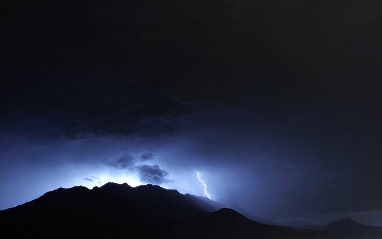 photography, Nature, Landscape, Mountain, Hill, Storm, Lightning HD Wallpaper Desktop Background