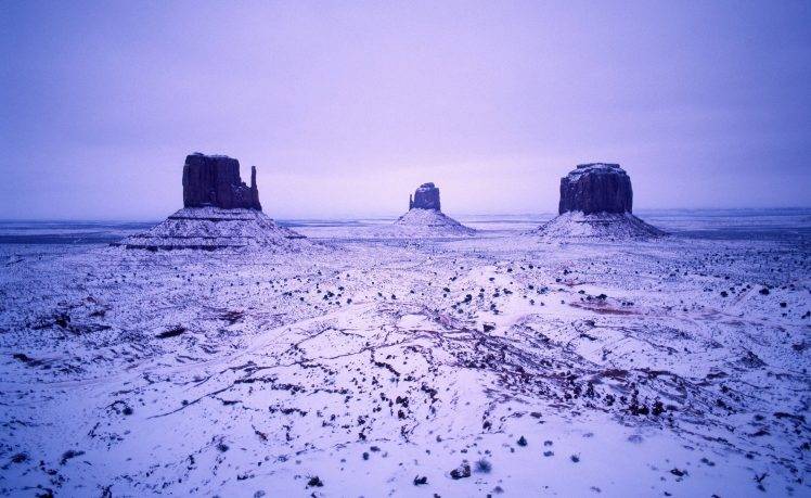 photography, Nature, Winter, Desert, Rock Formation, Landscape HD Wallpaper Desktop Background