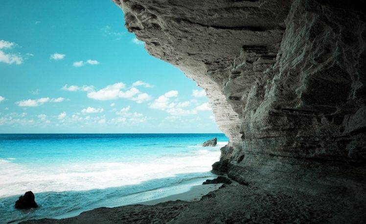 photography, Nature, Water, Sea, Coast, Landscape, Cave HD Wallpaper Desktop Background