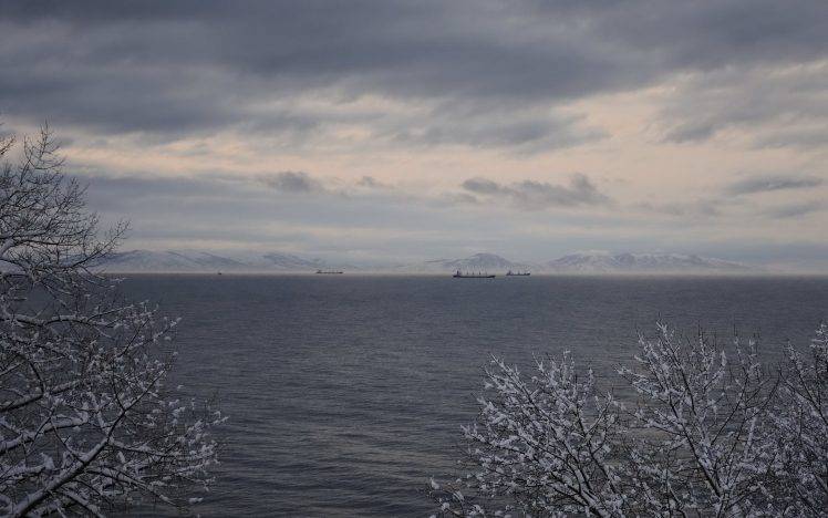 photography, Winter, Landscape, Water, Sea, Nature, Bay, Ship HD Wallpaper Desktop Background