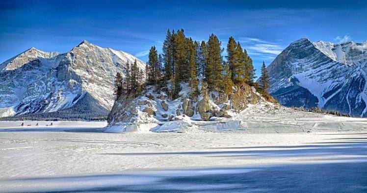 winter, Nature, Trees, Mountain, Landscape, Snow HD Wallpaper Desktop Background