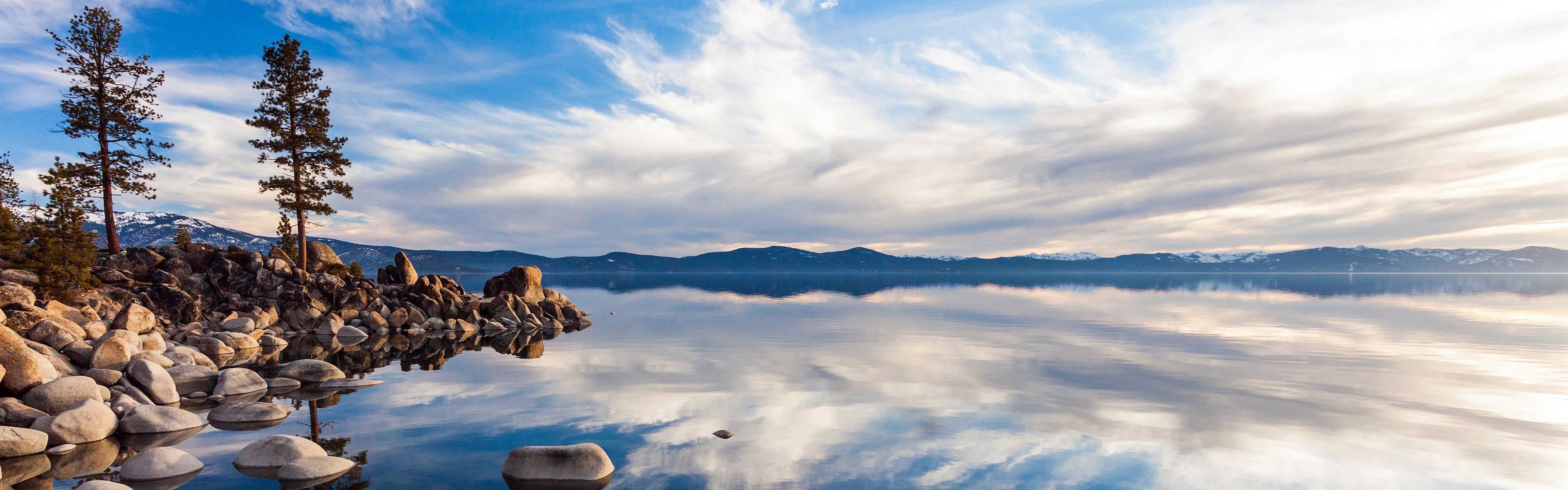 landscape, Lake, Clouds, Nature, Reflection, Dual Monitors, Multiple Display Wallpaper